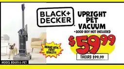 Ollie's BLACK + DECKER UPRIGHT PET VACUUM offer