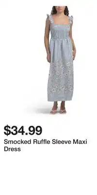 TJ Maxx Smocked Ruffle Sleeve Maxi Dress offer