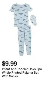 TJ Maxx Infant And Toddler Boys 2pc Whale Printed Pajama Set With Socks offer