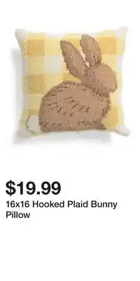 TJ Maxx 16x16 Hooked Plaid Bunny Pillow offer