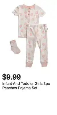 TJ Maxx Infant And Toddler Girls 3pc Peaches Pajama Set offer