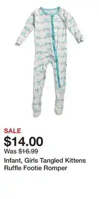 TJ Maxx Infant, Girls Tangled Kittens Ruffle Footie Romper offer