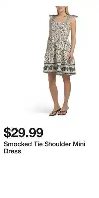 TJ Maxx Smocked Tie Shoulder Mini Dress offer