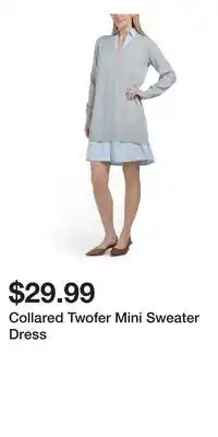 TJ Maxx Collared Twofer Mini Sweater Dress offer
