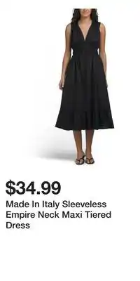 TJ Maxx Made In Italy Sleeveless Empire Neck Maxi Tiered Dress offer