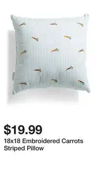 TJ Maxx 18x18 Embroidered Carrots Striped Pillow offer