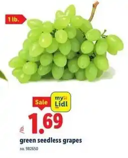 Lidl Green seedless grapes offer