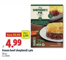 Lidl Frozen beef shepherd's pie offer