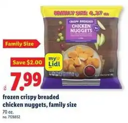 Lidl Frozen crispy breaded chicken nuggets offer