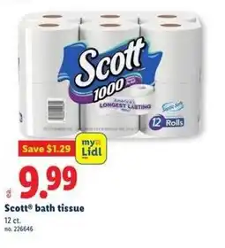 Lidl Scott bath tissue offer