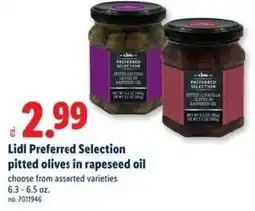 Lidl Lidl Preferred Selection pitted olives in rapeseed oil offer