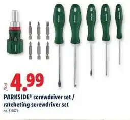 Lidl PARKSIDE screwdriver set / ratcheting screwdriver set offer