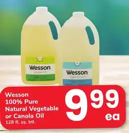 ACME Wesson 100% Pure Natural Vegetable or Canola Oil offer