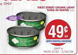 Smart & Final FIRST STREET CHUNK LIGHT TUNA IN WATER offer