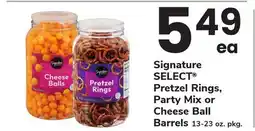 ACME Signature SELECT Pretzel Rings, Party Mix or Cheese Ball Barrels offer