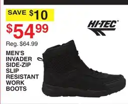 Dunham's Sports HI-TEC MEN'S INVADER SIDE-ZIP SLIP RESISTANT WORK BOOTS offer