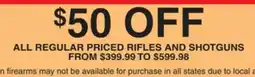 Dunham's Sports RIFLES AND SHOTGUNS offer