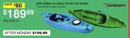 Dunham's Sports SUNDOLPHIN EXPLORER 10.4 SIT-IN OR SIT-ON KAYAK offer