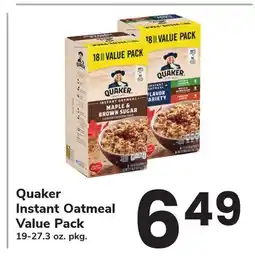 ACME Quaker Instant Oatmeal Value Pack offer