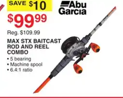 Dunham's Sports ABU GARCIA, MAX STX BAITCAST ROD AND REEL COMBO offer