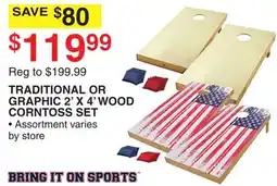 Dunham's Sports TRADITIONAL OR GRAPHIC 2' X 4' WOOD CORNTOSS SET offer