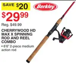 Dunham's Sports BERKLEY CHERRYWOOD HD MAX X SPINNING ROD AND REEL COMBO offer