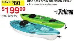 Dunham's Sports PELICAN RISE 100X SIT-IN OR SIT-ON KAYAK offer