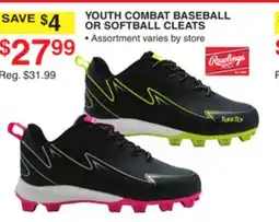 Dunham's Sports YOUTH COMBAT BASEBALL OR SOFTBALL CLEATS offer