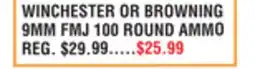 Dunham's Sports WINCHESTER OR BROWNING 9MM FMJ 100 ROUND AMMO offer