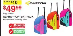 Dunham's Sports EASTON ALPHA POP BAT PACK offer