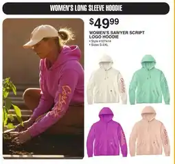 Dunham's Sports WOMEN'S SAWYER SCRIPT LOGO HOODIE offer