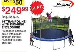 Dunham's Sports PRAPEL 14' TRAMPOLINE WITH FUN-RING ENCLOSURE offer
