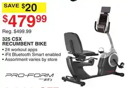 Dunham's Sports PRO FOAM 325 CSX RECUMBENT BIKE offer