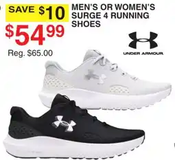 Dunham's Sports UNDER ARMOUR MEN'S OR WOMEN'S SURGE 4 RUNNING SHOES offer
