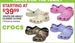 Dunham's Sports CROCS YOUTH OR ADULT CLASSIC CLOGS offer