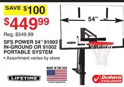 Dunham's Sports SFS WER 54 91003 IN-GROUND OR 91002 PORTABLE SYSTEM offer