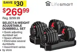 Dunham's Sports LIFESMART SELECT-A-WEIGHT ADJUSTABLE DUMBBELL SET offer