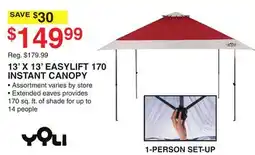 Dunham's Sports YOLI 13' X 13' EASYLIFT 170 INSTANT CANOPY offer