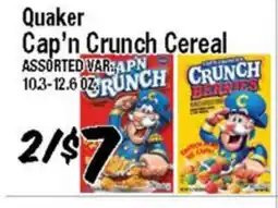 Western Beef Quaker Cap'n Crunch Cereal offer