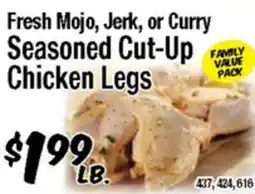 Western Beef Fresh Mojo, Jerk, or Curry Seasoned Cut-Up Chicken Legs offer