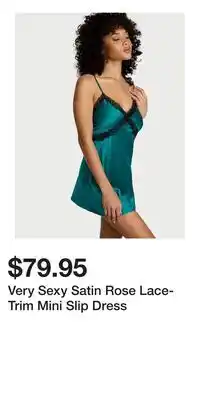 Victoria's Secret Very Sexy Satin Rose Lace-Trim Mini Slip Dress offer