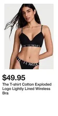 Victoria's Secret The T-shirt Cotton Exploded Logo Lightly Lined Wireless Bra offer