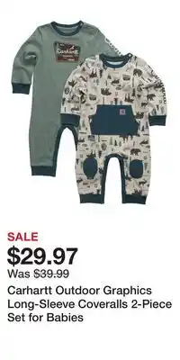 Cabela's Carhartt Outdoor Graphics Long-Sleeve Coveralls 2-Piece Set for Babies offer