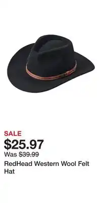 Cabela's RedHead Western Wool Felt Hat offer
