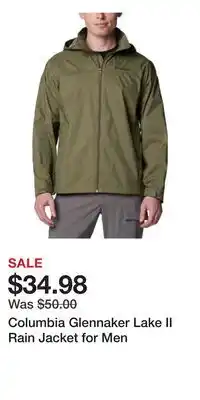 Cabela's Columbia Glennaker Lake II Rain Jacket for Men offer