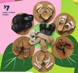 Family Dollar Ladies' or Men's Sandals offer