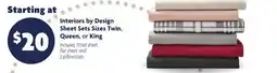 Family Dollar Interiors by Design Sheet Sets Sizes Twin, Queen, or King offer