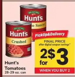 Safeway Hunt's Tomatoes offer