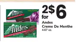 Safeway Andes Creme de Menthe offer
