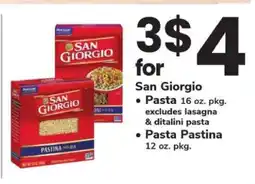 Safeway San Giorgio Pasta offer